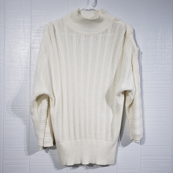 RXB Sweaters - RXB Mock Neck Oversized Button Detail Sweater F5